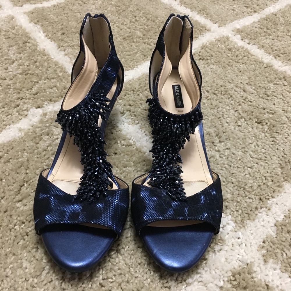 Alex Marie Navy Blue Sequined heels